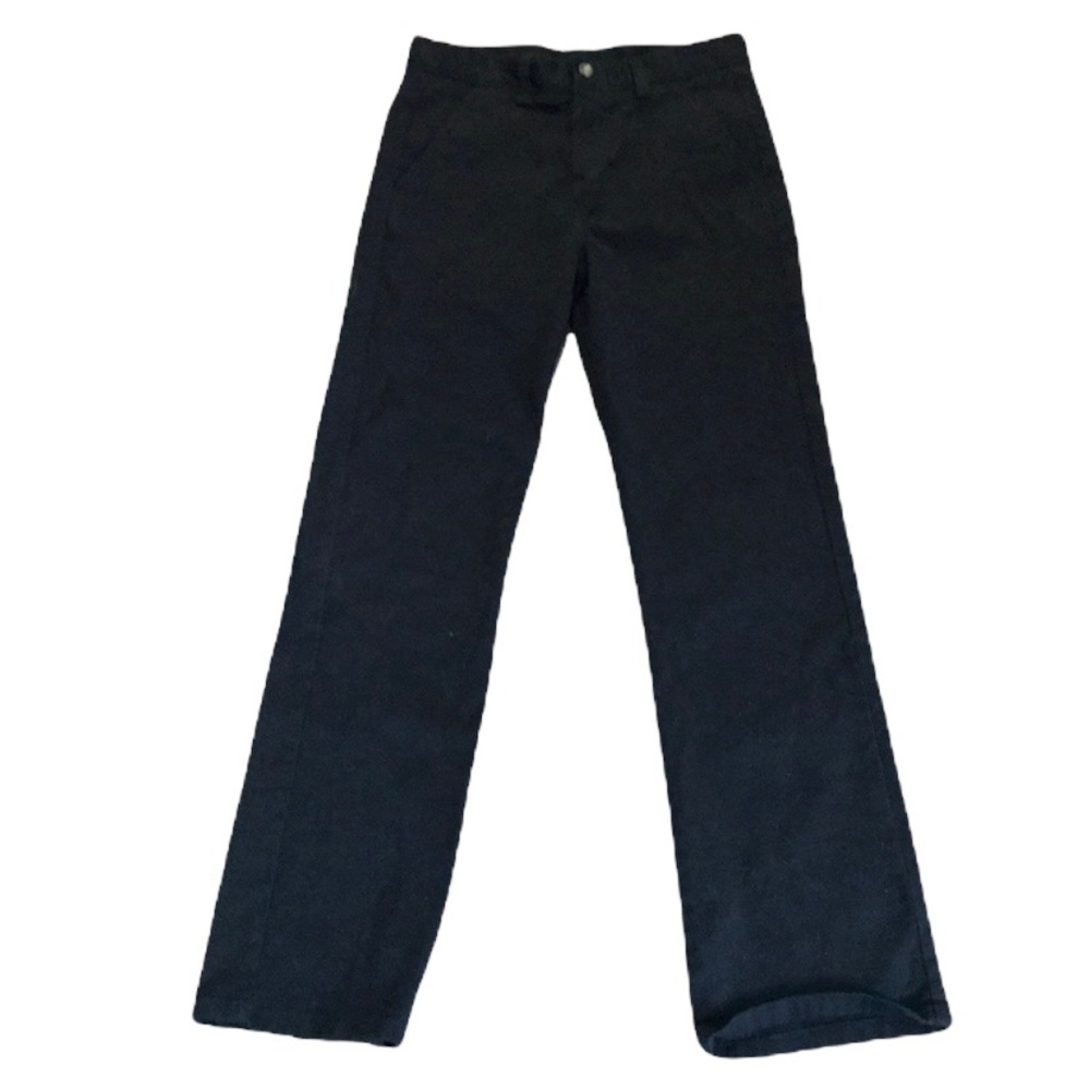 Chaps SLIM CUT Boys Khakis School Uniform Dress Pants Black Adjustable Waist 14S